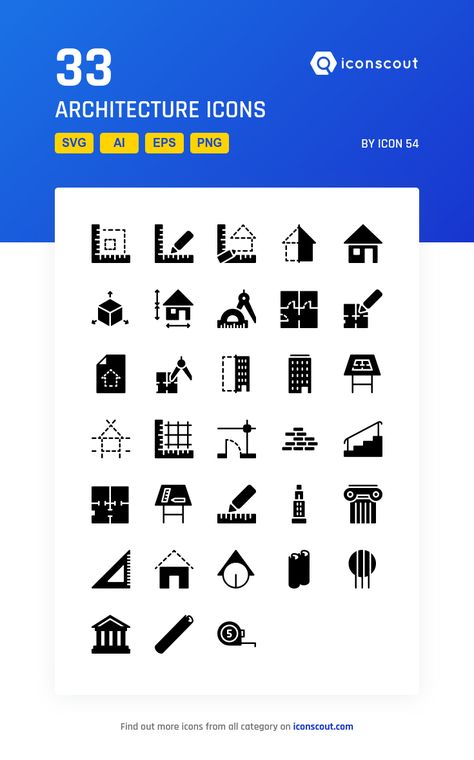 Architecture   Icon Pack - 33 Solid Icons Architect Illustration, Icon Architecture, Ig Icons Highlights Aesthetic, Icon Library, Solid Icons, Architect Logo, Architecture Icons, Business Icons Vector, Leaflet Design