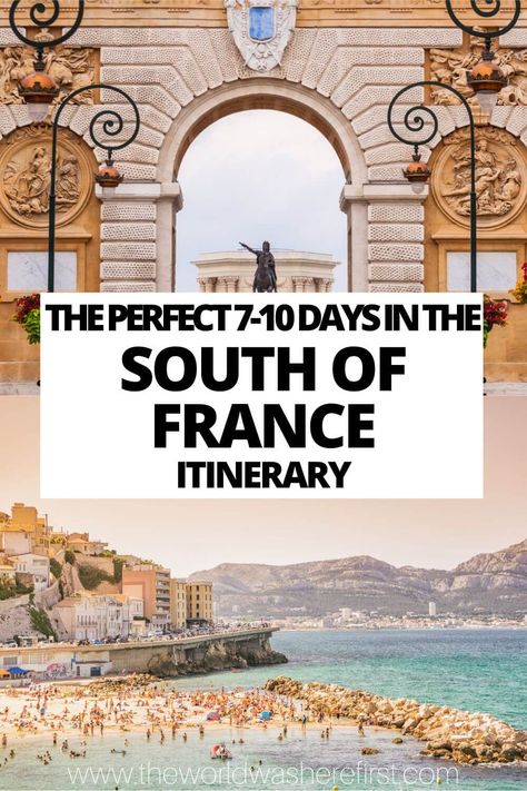 This itinerary for the south of France will help you plan your perfect trip tp this incredible area. Perfect for if you have a week, 10 days or more! France Itinerary 10 Days, France Road Trip Itinerary, South Of France Itinerary, France Honeymoon, South Of France Travel, France Road Trip, France Itinerary, South France, France Travel Guide