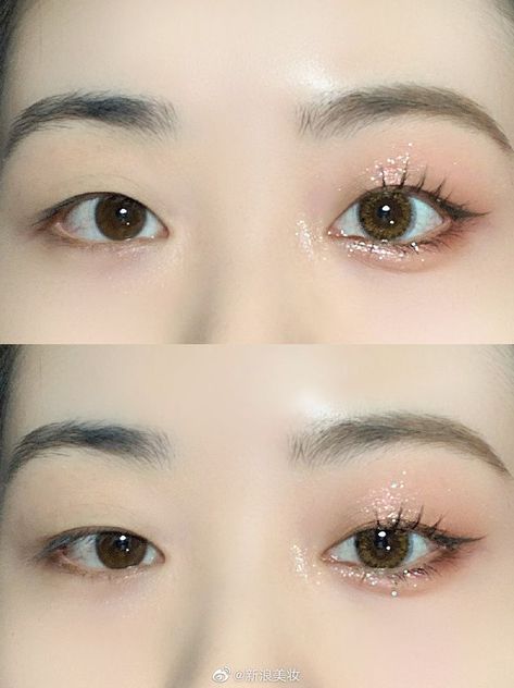 Korean Eye Makeup Monolid, Eyeliner On Monolids, Makeup Looks For Monolid Eyes, Monolid Ulzzang, Korean Makeup For Monolids, Douyin Makeup Single Eyelid, Douyin Eye Makeup Monolid, Monolids Eye Makeup, Eye Make Up For Monolid Eyes