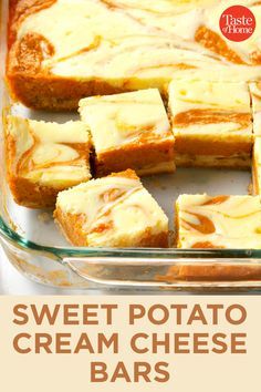 Sweet Potato Cream Cheese, Sweet Potato Dessert Recipes, Newest Recipes, Sweet Potato Dessert, Sweet Potato Cheesecake, Cheese Bars, Cream Cheese Bars, Sweet Potato Pies Recipes, Potato Bar