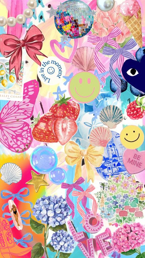 #preppy #wallpaper #coastalgranddaughter #girly #collageart #collages #collagewallpaper #wallpaperlockscreen #trending #colorful Preppy Collage, Preppy Wallpaper, Collage, Pink, White