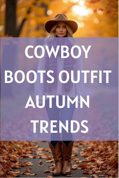 Cowboy Boots Outfit Autumn Trends Cowgirl Boots Christmas Outfit, Christmas Outfits With Cowboy Boots, Cowboy Boots Outfit Winter Dressy, Style Cowboy Boots Women Winter, Cowboy Boots With Wide Leg Jeans, Work Outfits With Cowboy Boots, Cowboy Boots Over Jeans, Outfits With Tall Cowboy Boots, Outfits With Cowboy Boots And Jeans