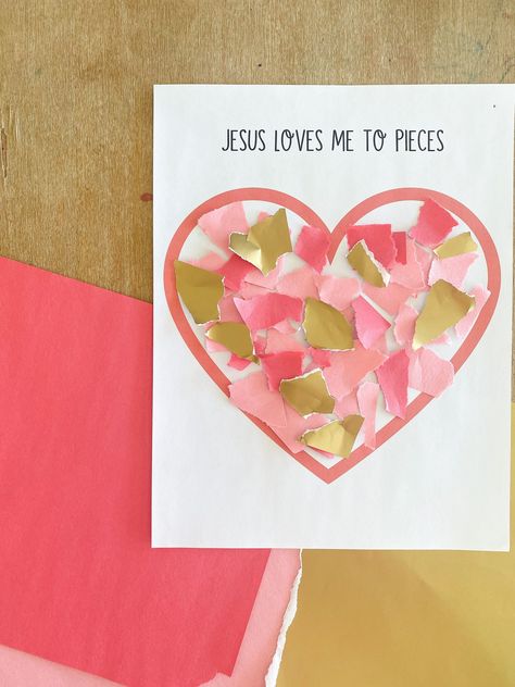 Fun, easy mosaic craft for preschool, elementary school, sunday school, homeschool, church, moms group Jesus Loves Me Craft, Bible Crafts Sunday School, Sunday School Projects, Jesus Crafts, Children's Church Crafts, Sunday School Crafts For Kids, Preschool Bible, Bible School Crafts, Christian Crafts