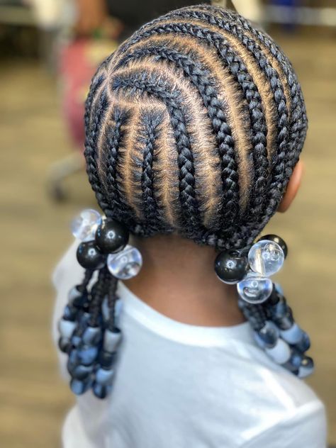 Cute Easy Braided Hairstyles For Little Black Girls Simple, Baby Hairstyles Girl Black Braids, Black Toddler Hairstyles Girl Braids Simple Kids, Cornrow Hairstyles With Bun, Little Kid Hairstyles Black Natural Hair, Kid Styles Braids, Cornrolls Hairstyles Braids For Kids, Girl Braids Hairstyles Kids Black Little Easy Natural Hair, Protective Styles For Black Girls Kids