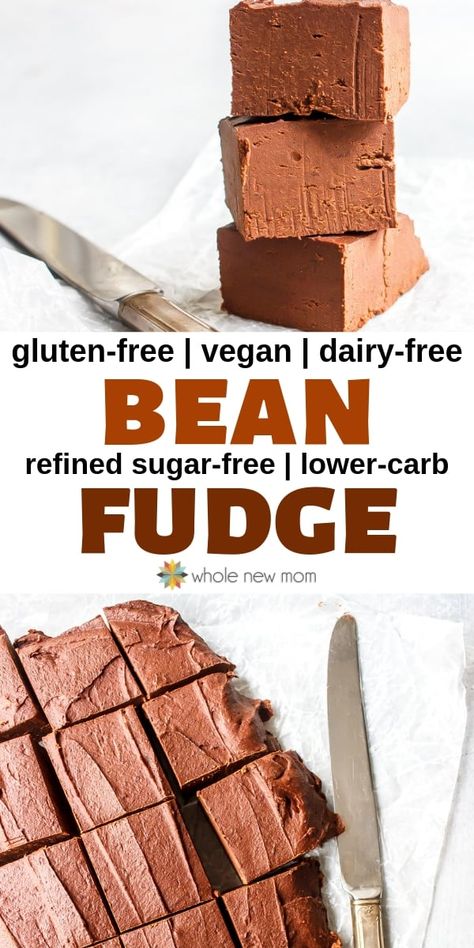 What? BEAN FUDGE? Yes, this Healthy Bean Fudge tastes amazing! Even non bean lovers will LOVE this vegan fudge made from beans! #healthyfudge #veganfudge #dairyfreefudge #blackbeanfudge #cleaneatingfudge #easyfudge Healthy Fudge Recipe, Thm Cookies, Dairy Free Fudge, Healthy Frosting, Healthy Fudge, Homemade Gummies, Vegan Bean, Sweet Bars, Eggless Cakes