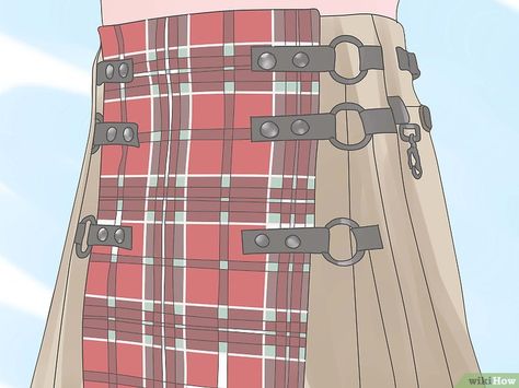 Comment faire un kilt: 24 étapes - wikiHow Kilt Pattern, Tartan Material, Kilt Belt, Brave Heart, Ren Fair, Old Sweater, Men In Kilts, Felted Slippers, Scottish Clans