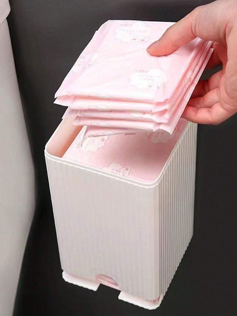 1pc Wall-Mounted Sanitary Napkin Storage Box, Toilet Paper Holder. Ideal Organizer For Bathroom, Bedroom, Kitchen, Office Etc.I discovered amazing products on SHEIN.com, come check them out! Tissue Paper Storage, Pink Storage Boxes, Sanitary Napkin Storage, Craft Storage Box, Napkin Storage, Organizer For Bathroom, Commercial Toilet, Sanitary Napkin, Towel Dispenser