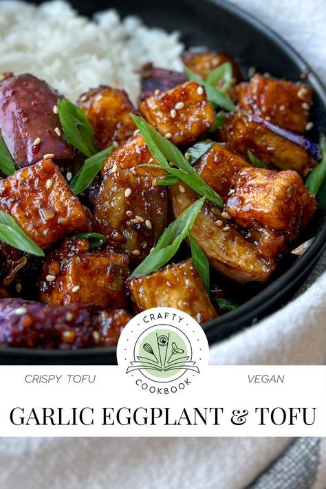 Chinese Eggplant And Tofu Recipes, Tofu And Eggplant Recipes Garlic Sauce, Tofu Eggplant Stir Fry, Tofu And Eggplant Recipes, Eggplant Tofu Recipe, Eggplant Tofu, Chinese Eggplant Recipes, Garlic Eggplant, Spicy Peanut Noodles