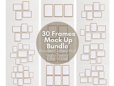 Introducing the perfect addition to your digital art collection! This Digital Print Bundle features 30 stunning Wooden Frame Mockups, including Horizontal and Landscape Posters. You can use these high-quality, JPG Digital Download frames to showcase your artwork, create a Gallery Wall Art, or add a touch of elegance to your home, office, or dorm decor. Family Photo Wall Collage, Wall Frame Art, Gallery Wall Template, Wedding Photo Walls, Blank Mockup, Frames Mockup, Family Photo Wall, Gallery Wall Layout, Photo Wall Gallery