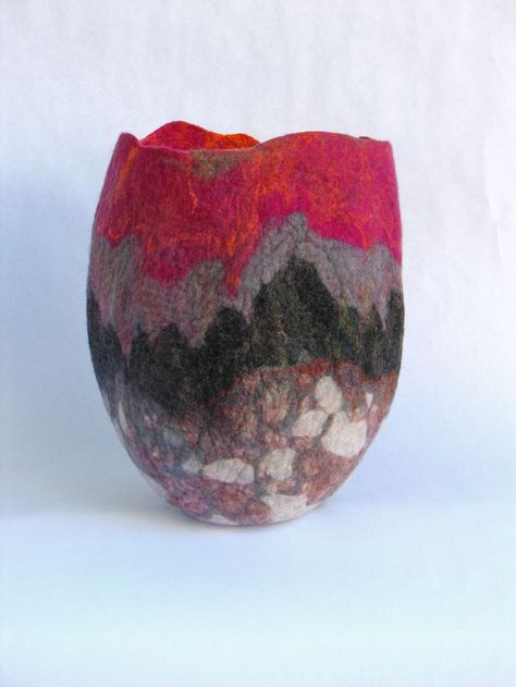 Art Felting, Felt Vessels, Felted Vessels, Felt Basket, Felt Cushion, Felted Bowls, Wet Felting Projects, Craft Books, Felt Pictures