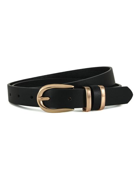 PRICES MAY VARY. Belt Material: Made of soft faux leather with gold buckle gives this waist belt a fashion look, lightweight and comfortable for wearing. Size: Belts for women wide 0.91", buckle wide 1.34". S/M/L suitable for waist size between 27"-37". Please measure your waistline (include the clothes you want to match) to make sure the item fits before buying. Versatile: Multiple colors to choose from (Black/Brown/White/Beige) belts gives more possibilities in daily matching, suitable for kin Belt For Women Jeans, Black Belt With Gold Buckle, Black Belt Gold Buckle, Black Belts For Women, Stylish Women’s Belts, Women’s Belts, Fall Belt, Belts For Women Fashion, 2024 Fits