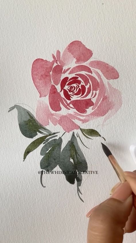 thewhimsicalcreative on Instagram: Relaxing Simple Watercolour Rose This is my first attempt at these immersive style process videos let me know if you like them or feel… Rose Watercolour, Watercolour Roses, Beginner Watercolor, Watercolour Florals, Flowers Paintings, Watercolor Flowers Tutorial, Rosé Birthday, Sketchbook Illustration, Flowers Tutorial