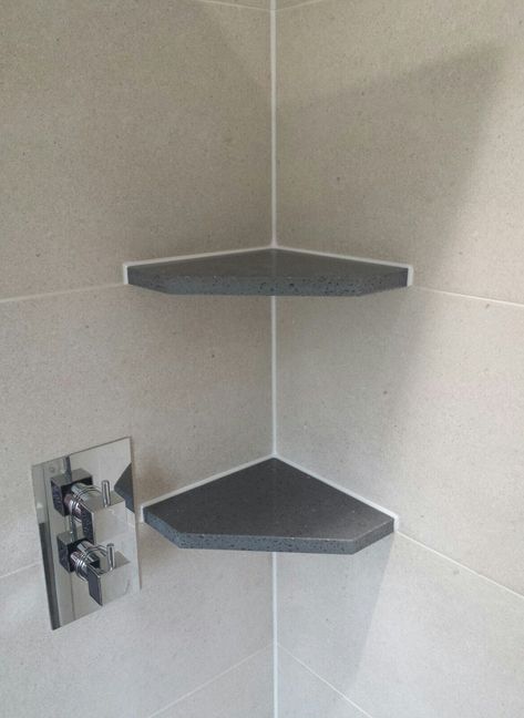 Corner Shelves Bathroom, Bathroom Corner Shelves, Bathroom Wall Tile Design, Toilet And Bathroom Design, Bathroom Corner Shelf, Bathroom Design Styles, Bathroom Sink Design, Simple Bathroom Designs, Luxury Closets Design