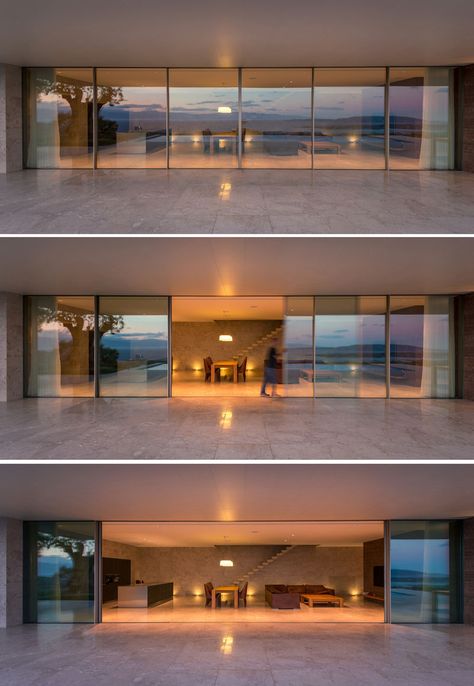 The TRIF House by Sergey Fedotov Large Glass Door, Inside Outside Living, Large Sliding Door, Large Sliding Doors, Sky Frame, Modern Glass House, The Push, Seamless Transition, Sliding Windows