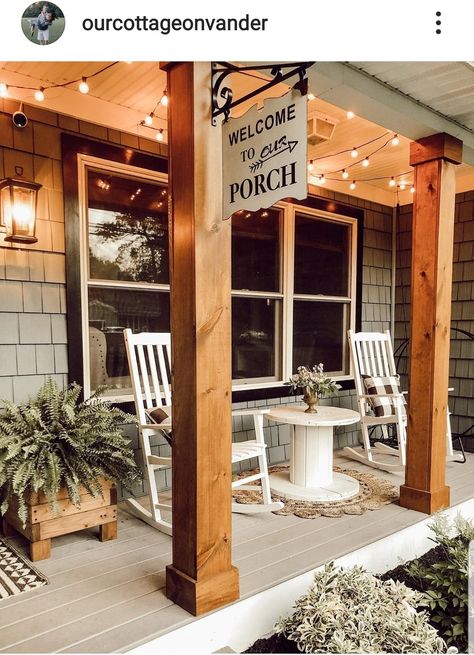 June Decor, Rustic Front Porch, Porch Life, House Front Porch, Porch Sitting, Porch Remodel, Happy Sunday Friends, Sunday Friends, Front Porch Design