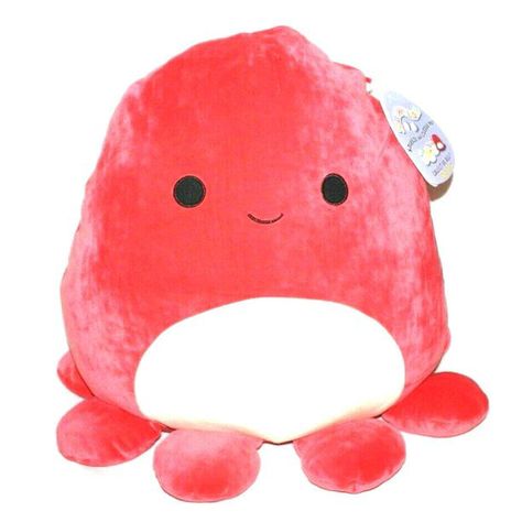 Octopus Squishmallow, Red Octopus, Octopus Plush, Pillow Pals, Animal Pillow, The Octopus, Teddy Bear Stuffed Animal, Kawaii Plushies, Teddy Bear Plush