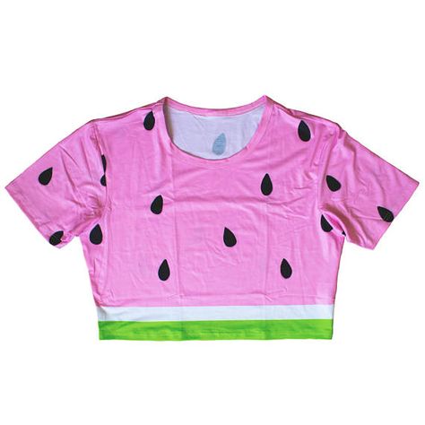 watermelon crop top kawaii fruit food sweets summer pastel Cute Watermelon, Crop Top Outfits, Stay Fresh, Printed Cardigan, Girly Fashion, Green Stripes, Crop Tee, Unique Fashion, Pretty Outfits