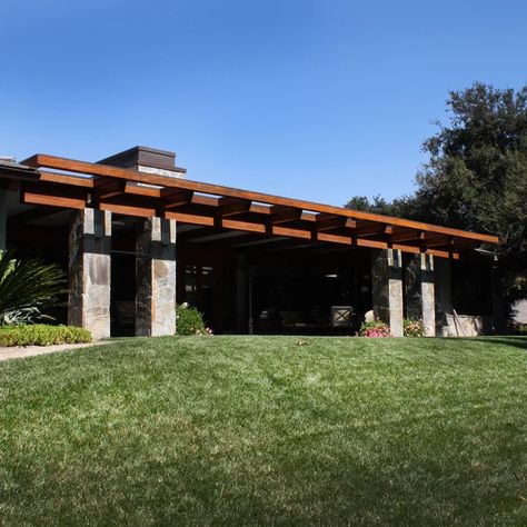 Front Door | Asian Inspired | Porch - Asian - Exterior - Los Angeles - by EL & EL Wood Products Corp. | Houzz Exterior Home Design, Exterior Home, House Design Photos, Wood Products, Asian Inspired, Facade House, Architectural Inspiration, Terrace House, Ranch House