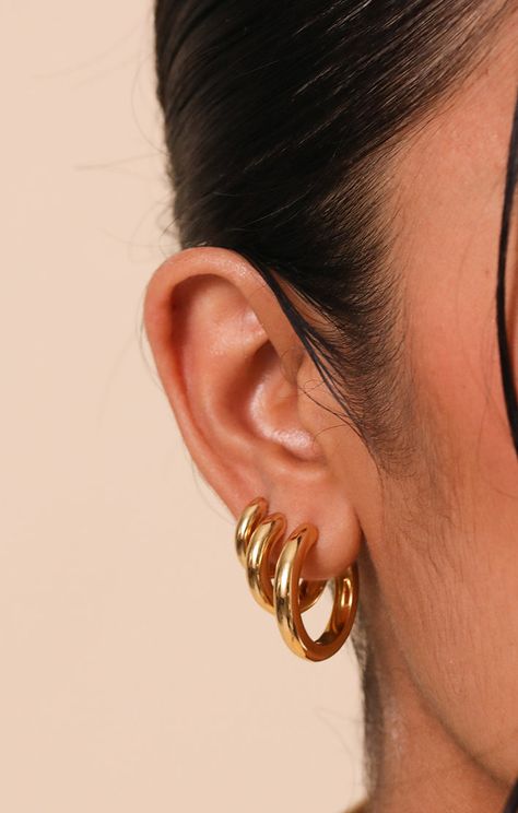 Thick Gold Hoops Aesthetic, Chunky Small Hoop Jewelry, Chunky Small Hoop Gold Earrings, Chunky Small Hoop Metal Earrings, Chunky Gold Hoop Earrings Minimalist, Dainty Designs, Xmas 2022, Rose Gold Hoop Earrings, Diamond Pendants Designs