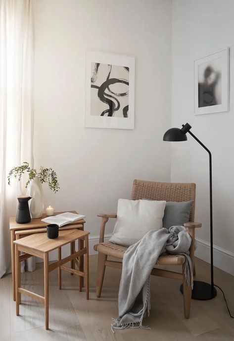 Ch25 Chair, Scandinavian Flooring, Cosy Reading Corner, Victorian Renovation, Carl Hansen, Cosy Corner, Hans J Wegner, Danish Furniture, Reading Corner