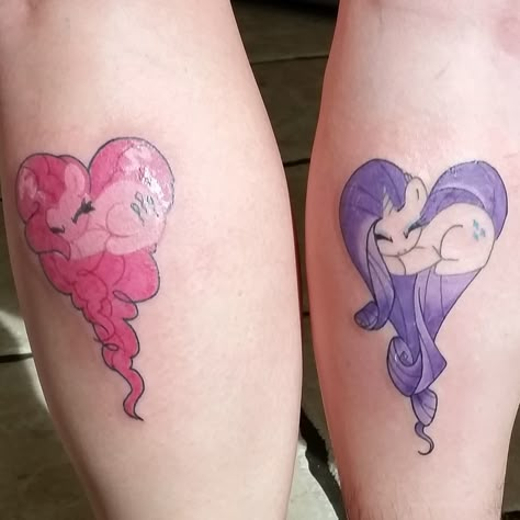 Bestie Tattoos Mlp Tattoo, Best Friend Tattoo Ideas, Friend Tattoo Ideas, My Little Pony Tattoo, Best Friend Tattoo, Matching Bff Tattoos, Bestie Tattoos, Twin Tattoos, Matching Friend Tattoos