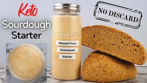 Keto Sourdough Starter Recipe, Keto Sourdough Bread Starter, Sourdough With Almond Flour, Low Carb Sourdough Starter, Almond Flour Sourdough Starter, Keto Sourdough Starter, Keto Sourdough Bread Recipe, Keto Sourdough Bread, Keto Sourdough