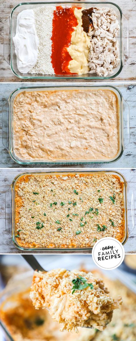 #ad Make this easy dinner for a WOW! Buffalo Chicken Rice Casserole is super creamy, with hearty shredded chicken, @ZoupGoodReallyGood Culinary Concentrate™ Chicken Bone Broth - tender rice, tangy buffalo sauce, and a buttery cracker topping. You can't beat this easy casserole recipe for a meal the whole family will love. When you need a fast dinner idea, this casserole is a winner because it’s easy to make, delicious, and filling. Buffalo Casserole Recipes, Creamy Buffalo Chicken Casserole, Canned Buffalo Chicken Recipes, Buffalo Chicken And Rice Casserole, Shredded Chicken Dinner Ideas, Buffalo Chicken And Rice, Buffalo Rice, Easy Delicious Chicken Recipes, Buffalo Chicken Rice