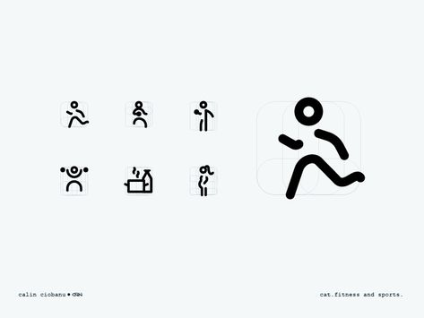 Fitness - iconography by Calin Ciobanu on Dribbble Pictogram Design, Wayfinding Signage Design, Sign System, Human Icon, Fitness Icon, Gui Design, People Icon, Identity Design Logo, Visual Identity Design