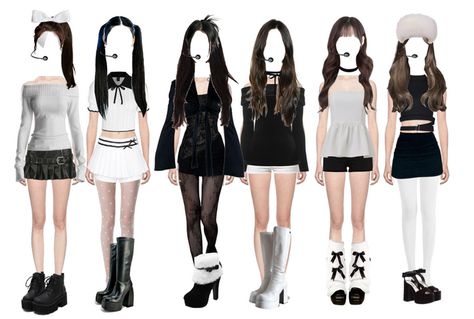 S_u_k_i on ShopLook | The easiest way to find the perfect outfit 6 Member Girl Group Outfits, 6 Member Girl Group, Kpop Girl Group Outfits, Png Skirt, Girl Group Outfits, Outfit Konser, Nude Tights, Sheer Black Tights, Legs Outfit