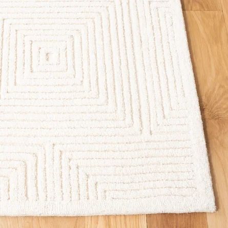 Etta Avenue™ Hattie Geometric Handmade Tufted Wool and Cotton Ivory Area Rug | Wayfair Ivory Rug, Handmade Area Rugs, Hand Tufted Rugs, Displaying Collections, Indoor Rugs, Geometric Designs, Tufted Rug, Geometric Rug, Wool Area Rugs