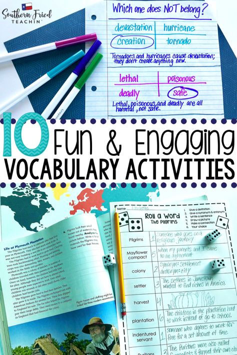 Vocabulary Activities Elementary, Vocabulary Activities Middle School, Vocabulary Stations, Teach Spelling, Vocabulary Ideas, Vocab Activities, Vocabulary Notebook, Literacy Coach, Vocabulary Strategies