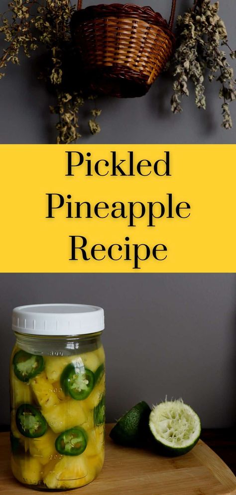 This simple pickled pineapple recipe makes for a delicious addition to countless recipes! No canning or fancy equipment is required, just your refrigerator. Sweet with a hit of spice, it is super unique and yummy!