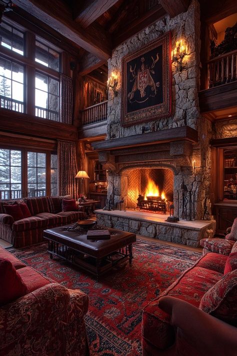 29 Old Money Living Room Ideas for Classic Style 7 Old Money Fireplace, Manor Fireplace, Old Stone Fireplace, Old Money Homes, Old Money Living Room, Fireplace Old, Old World Living Room, Fireplace Classic, Fireplace Room Ideas