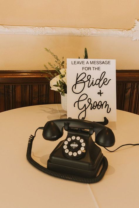 Phone Voicemail Wedding, Wedding Voicemail Guest Book, Old School Wedding Theme, Voicemail Guest Book, Book Lovers Wedding, Old School Wedding, Audio Message, Earth Wedding, Wedding Business Ideas