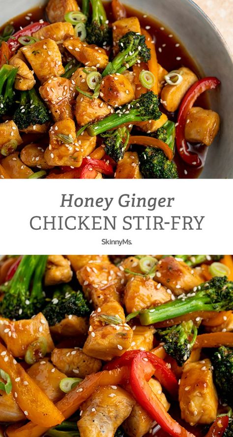 Honey Chicken Stir Fry, Ginger Chicken Stir Fry, Honey Ginger Chicken, Chicken Stir Fry Sauce, Chicken Breast Stir Fry, Garlic Ginger Chicken, Ginger Chicken Recipes, Ginger Honey, Stir Fry Recipes Chicken