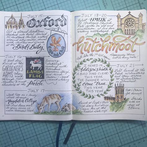 Second #england spread. #bulletjournal #traveljournal #sketchjournal #oxford Sketch Journal, Travelers Notebook, Travel Journal, Home Office, Bullet Journal, Oxford, England, Notebook, Writing