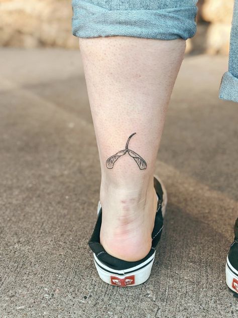 Pnw Inspired Tattoo, Granola Aesthetic Tattoo, Helicopter Seed Tattoo, Granola Tattoos, Seedling Tattoo, Granola Tattoo Ideas, Maple Seed Tattoo, Granola Tattoo, Seed Tattoo