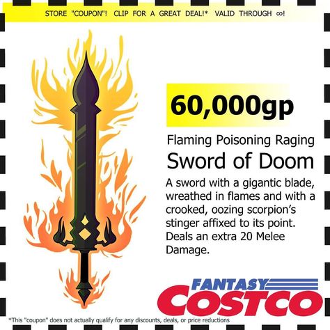 Fantasy Costco, where all your dreams come true! Got a deal for you!! I’m drawing my way through the catalogue of Fantasy Costco items… Dnd Loot, Fantasy Costco, M Drawing, Homebrew Items, Dungeons And Dragons Races, Dnd Items, Dnd Campaign, Magical Items, Adventure Zone