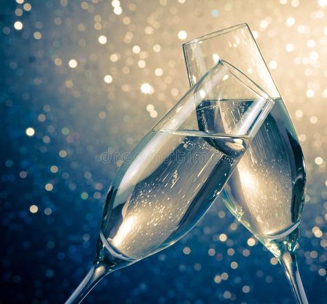 Two champagne flutes with golden bubbles on blue light bokeh background. Two cha , #sponsored, #golden, #bubbles, #champagne, #flutes, #blue #ad Aesthetic Champagne, Pearls Aesthetic, Blue Bubbles, Space Text, Bokeh Background, Blue Back, Couples Images, Wedding Aesthetic, Champagne Flutes