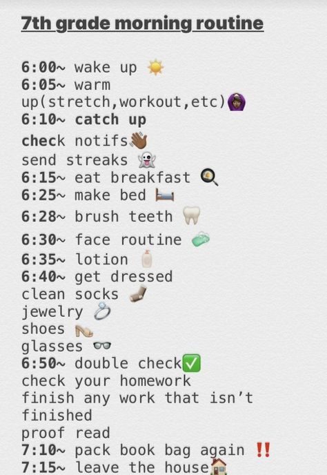 7th Grade Morning Routine, Before School Routine, Good Apps For Iphone, Easy Morning Routine, Night Before School, Morning School, Healthy Routines, Routine Schedule, Night Routines