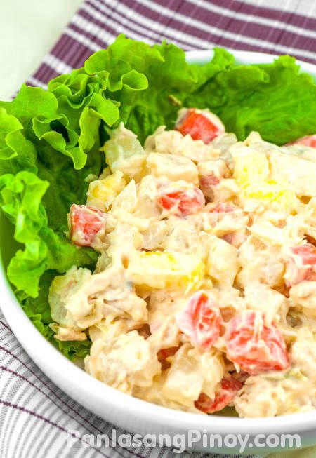 Potato Salad with Carrots and Pineapple is a special potato salad version that tastes rich and delicious. This salad recipe is a must try. Potato Salad With Carrots, Simple Egg Salad Recipe, Simple Egg Salad, Salad With Carrots, Pagkaing Pinoy, Lutong Pinoy, Potato Salad Mustard, Baking Potatoes, Filipino Delicacies