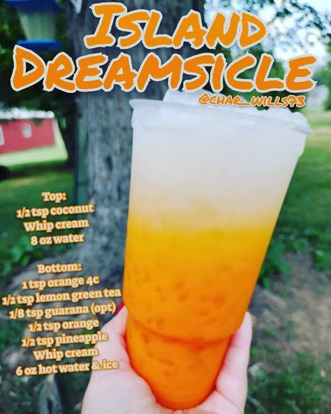 Orange Creamsicle Loaded Tea, Loaded Tea Recipes Herbalife With Orange Liftoff, Orange Liftoff Tea Recipes, Texas Twister Drink Recipe, Loaded Water, Diy Teas, Swig Drinks, Lemonade Business, Boosted Tea