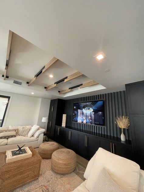 Large Media Room Ideas, Tv Wall Basement, 4 Tvs On One Wall Game Room, Basement Multiple Tv Wall Ideas, Basement Multiple Tv Wall, Basement With Multiple Tvs, Multiple Tv Wall Ideas Man Cave Basement, Small Media Room Ideas, Marble Interior Design