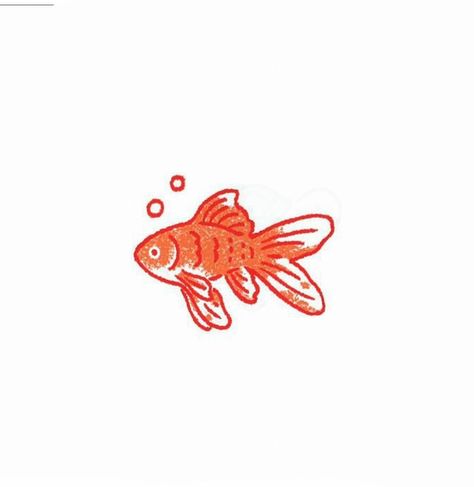 Orange Fish Aesthetic, Starfish Drawing Simple, Cute Fish Doodle, Fish Aesthetic Drawing, Small Fish Drawing, Fish Drawing Aesthetic, Small Doodles Aesthetic, Clownfish Tattoo, Goldfish Doodle