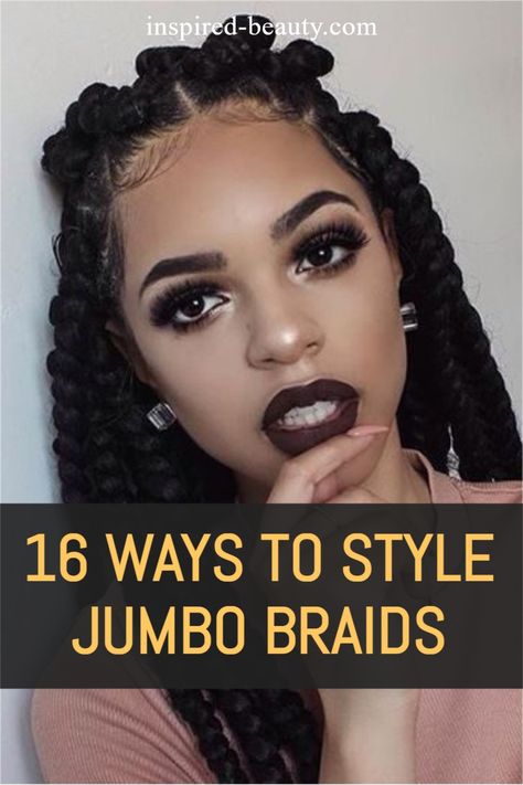 jumbo braids
box braids
black girl hairstyle
cute braids Large Box Twist Braids, Box Braids Photos, Jumbo Box Braids Updo Hairstyles, Styling Large Box Braids, Styling Large Box Braids Hairstyles, Large Box Braids Styles Hairstyles, How To Style Jumbo Twist Braids, Jumbo Box Braid Styles, Jumbo Box Braids Styles Updo