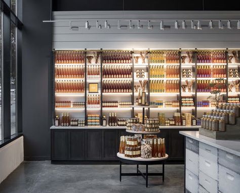 Savannah Bee Company | Bergmeyer | Archinect Savannah Bee Company, Farm Store, Bee Farm, Bee Mine, Souvenir Shop, Cafe Shop, Bee Keeping, Retail Design, Made In America