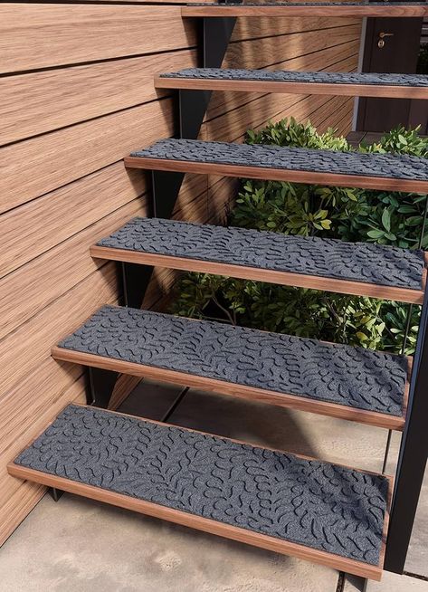 Amazon.com: FINEHOUS Outdoor Stair Treads Non-Slip 35”x10” (6-Pack) – Waterhog Carpet Treads with Rubber Backing Stones : Tools & Home Improvement Carpet Treads, Outdoor Stairs, Front Landscaping, Stair Parts, Stair Treads, Grey Stone, 6 Packs, Building Materials, 6 Pack