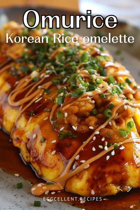 If you are craving a blend of savory and sweet flavors, Omurice (Korean Rice Omelette) is a must-try recipe. #Omurice recipe #omurice recipe japanese #omurice recipe japanese easy #omurice recipe japanese fried rice #omurice recipe japanese omelettes #omurice sauce #omurice sauce recipe #Korean Omurice #Korean Omurice recipe #omurice aesthetic korean #Korean Rice omelette Omurice Aesthetic, Easy Omurice Recipe, Omurice Recipe Japanese, Japanese Omurice, Rice Omelette, Omurice Recipe, Fluffy Omelette, Korean Breakfast, Japanese Fried Rice