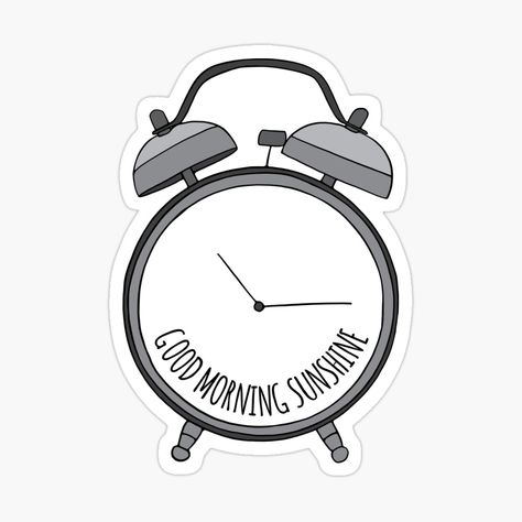 Get my art printed on awesome products. Support me at Redbubble #RBandME: https://www.redbubble.com/i/sticker/Good-Morning-Sunshine-Vintage-Alarm-Clock-by-murialbezanson/53226318.EJUG5?asc=u Good Morning Stickers, Morning Stickers, Clock Sticker, Vintage Alarm Clock, Morning Journal, Vintage Alarm Clocks, Redbubble Stickers, Landscape Design Plans, Good Morning Sunshine