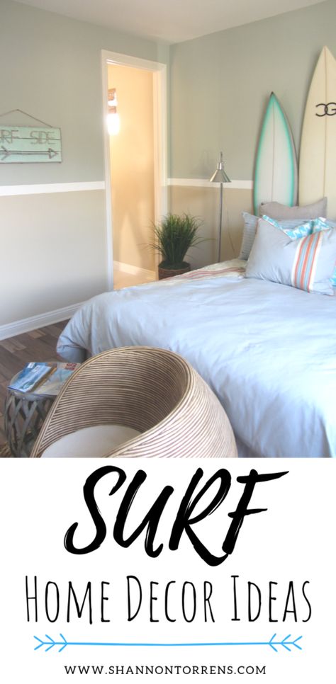 Surfer Decor Surf Style Home, Surf Style Home, Surf Home Decor, Surf Bedroom, Deco Surf, Ikea Interior, Surf Room, Theme Bedroom, Beachy Room